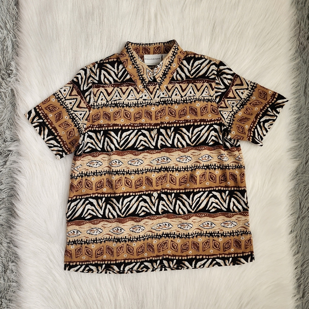 Vintage Alfred Dunner Petite Striped Zebra Print Top